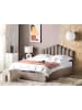 Beliani Doppelbett VINCENNES in Beige/Schwarz - (W) 187 x (H) 125 x (L) 214 cm
