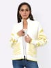 creation L Jacquardstrickjacke in ecru-limone-gemustert