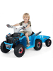 COSTWAY 6V Elektro Kinder Quad mit Anhänger ab 3 Jahren in Blau