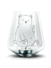 Mr. & Mrs. Panda Glas Windlicht Eisbär Faul ohne Spruch in Transparent