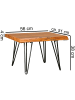 KADIMA DESIGN Massivholz Couchtisch Baumkante: Sheesham, Haarnadelbeine - Stilvoll