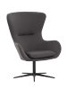 SalesFever Relaxsessel drehbar und modern mit Textilstoff in Dunkelgrau