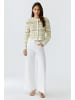 Oui Strickjacke in white yellow