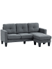 HOMCOM Ecksofa in Dunkelgrau 186L x 130B x 84H cm