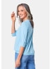 GOLDNER Chiffon-Shirt mit 3/4-Arm, Rundhals in bleu