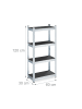 relaxdays Schwerlastregal in Schwarz/ Silber - (B)60 x (H)120 x (T)30 cm