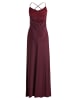 Vera Mont Abendkleid mit Wasserfallausschnitt in Wild Ruby