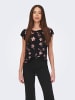 ONLY Print Kurzarm Bluse ONLVIC in Schwarz