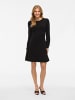 Vila Elegant geschnittenes Kleid mit langen Ärmeln und Rundhalsausschnitt in Schwarz