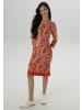 Aniston SELECTED Jerseykleid in orange-rosa-offwhite-rostbraun-khaki