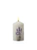 MARELIDA LED Kerze mit Lavendel Motiv Echtwachskerze 7x14,5cm weiß