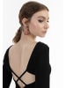 myMo at night Damen Strick Langarmkleid Mini in Schwarz