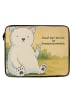Mr. & Mrs. Panda Notebooktasche Eisbär Faul Design mit Spruch in Weiß