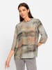 Heine Druckbluse in sand-khaki-bedruckt