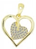 Adeliás Damen Anhänger Herz aus 925 Silber mit Zirkonia in gold