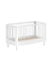 58 aufm Kessel BABYBETT 70x140 Keeley Buche Weiß Holz Umbaubar Komfort Stabil