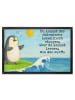 Mr. & Mrs. Panda Schmutzmatte Pinguin Surfer Design mit Spruch in Weiß