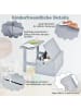 COSTWAY 3 in 1 Kindertisch mit Sitzbank in Grau