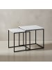 KADIMA DESIGN Design Beistelltisch 2er Set Marmor Optik , Couchtisch 2 teilig