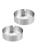 relaxdays 6 x Aschenbecher in Silber - (H)3,5 x Ø 10 cm