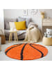 KADIMA DESIGN Teppich Kinder Hochflor Basketball Motiv Polypropylen Kinderzimmer