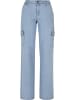 Urban Classics Urban Classics Damen Ladies High Waist Straight Denim Cargo Pants in lighter washed