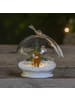 STAR Trading LED Glaskugel ,Forest Friends',  mit Aufhängung, Tiermotive aus Holz,