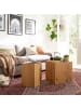 home24 home24 Beistelltisch (1er Set) - Eiche Schwarz - MDF furniert - 40.0 x 40.0 x 40.0 cm in Eiche