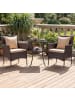 COSTWAY 3 tlg. Gartenmöbel Set Polyrattan mit Kissen in Braun