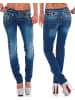 Cipo & Baxx Damen Straight Fit Jeans Stonewashed in Blue