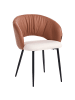 Beliani 2er-Set Esszimmerstuhl WALLA in Beige/Braun/Schwarz