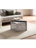 KADIMA DESIGN Couchtisch 2er Set MONOBLOC Hochglanz Sofatisch mit Marmor in Weiß