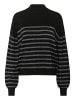 Kaffe Strickpullover KAlizz Loose fit in Black / Silver Stripe