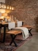 KADIMA DESIGN Esszimmerbank 120x40x45,5 cm Massivholz / Metall mit