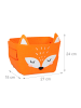 relaxdays 3 x Aufbewahrungskorb "Fuchs" in Orange - (B)27 x (H)24 x (T)18 cm