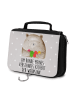 Mr. & Mrs. Panda Kosmetiktasche Bär Gefühl mit Spruch in Grau Pastell