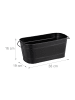 relaxdays Blumenkasten in Schwarz - (B)38x (H)16 x (T)19 cm