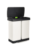 Beliani Abfallbehälter ECOSORT in Weiß/Schwarz - (W) 59 x (H) 62 x (L) 31 cm