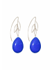 Gemshine Ohrringe Lapis Lazuli Tropfen und Blätter in silver coloured