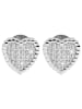 Adeliás Damen Ohrstecker Herz aus 925 Silber mit Zirkonia in silber