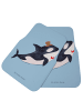 Mr. & Mrs. Panda Fußmatte Fürs Auto Orca Zylinder ohne Spruch in Blau Pastell