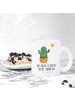 Mr. & Mrs. Panda Glas Kaktus Sonne mit Spruch in Transparent