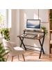 relaxdays Schreibtisch in Braun/ Schwarz - (B)70 x (H)82 x (T)56 cm