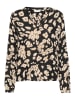 Kaffe Langarm-Bluse KAbeathe Regular fit in Black/Sand Leo Print