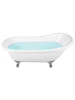 Beliani Freistehende Badewannen CAYMAN in Weiß/Silber - (W) 77 x (H) 74 x (L) 153 cm
