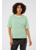 Kaffe T-shirt KAwinny Loose fit in Ant. White/Bright Green Stripe