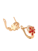 faina Women Huggie Earrings in Rose Gold Red