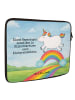 Mr. & Mrs. Panda Laptop Hülle Einhorn Regenbogen Design mit Spruch in Weiß