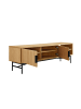 SalesFever Lowboard 160 cm mit Stauraum - Eiche Echtholzfurnier & Metallgestell in Schwarz