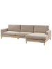 Beliani Ecksofa SIGGARD in Beige/Braun - (W) 296 x (H) 82 x (L) 163 cm linksseitig